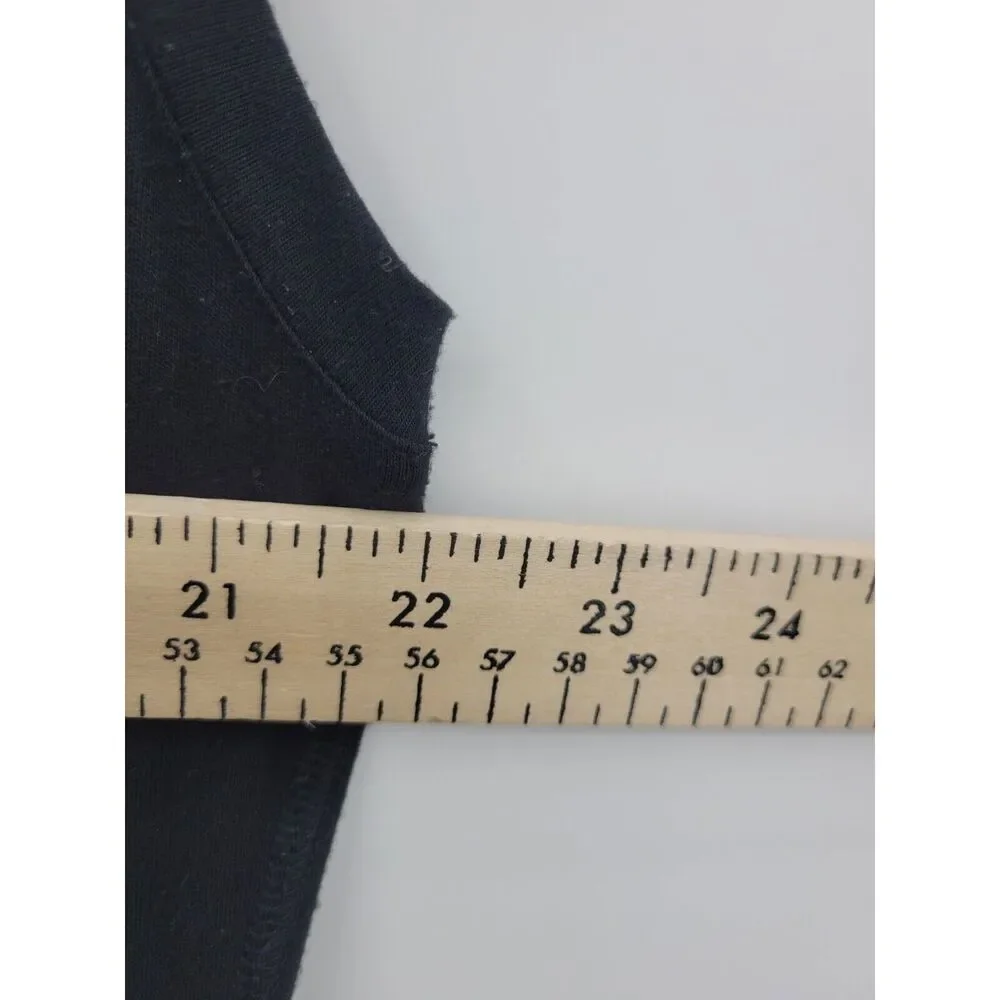 LOGO Lori Goldstein Vest Womens Medium Black Open Front Asymmetric Pockets Boho - Picture 7 of 8